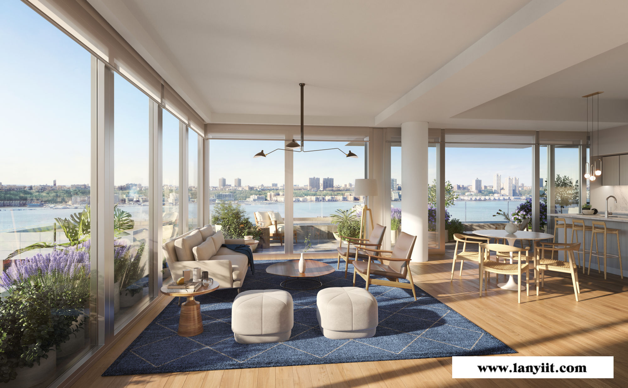 曼哈顿中城西新楼盘推荐：91万起！ 哈德逊河景豪华公寓 全玻璃覆盖的通透“云”屋(图37)